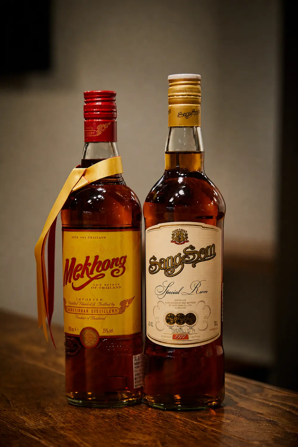 タイの蒸留酒メコンとセンソム