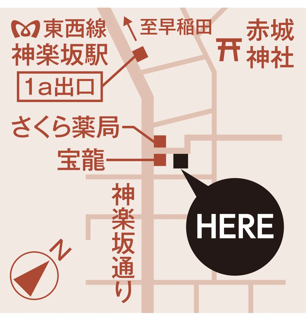 神楽坂タイレストランまでの地図